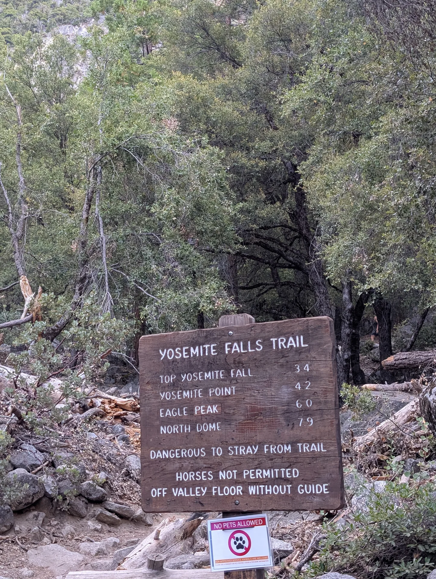 top yosemite fall 3.4 · yosemite point 4.2 · eagle peak 6.0