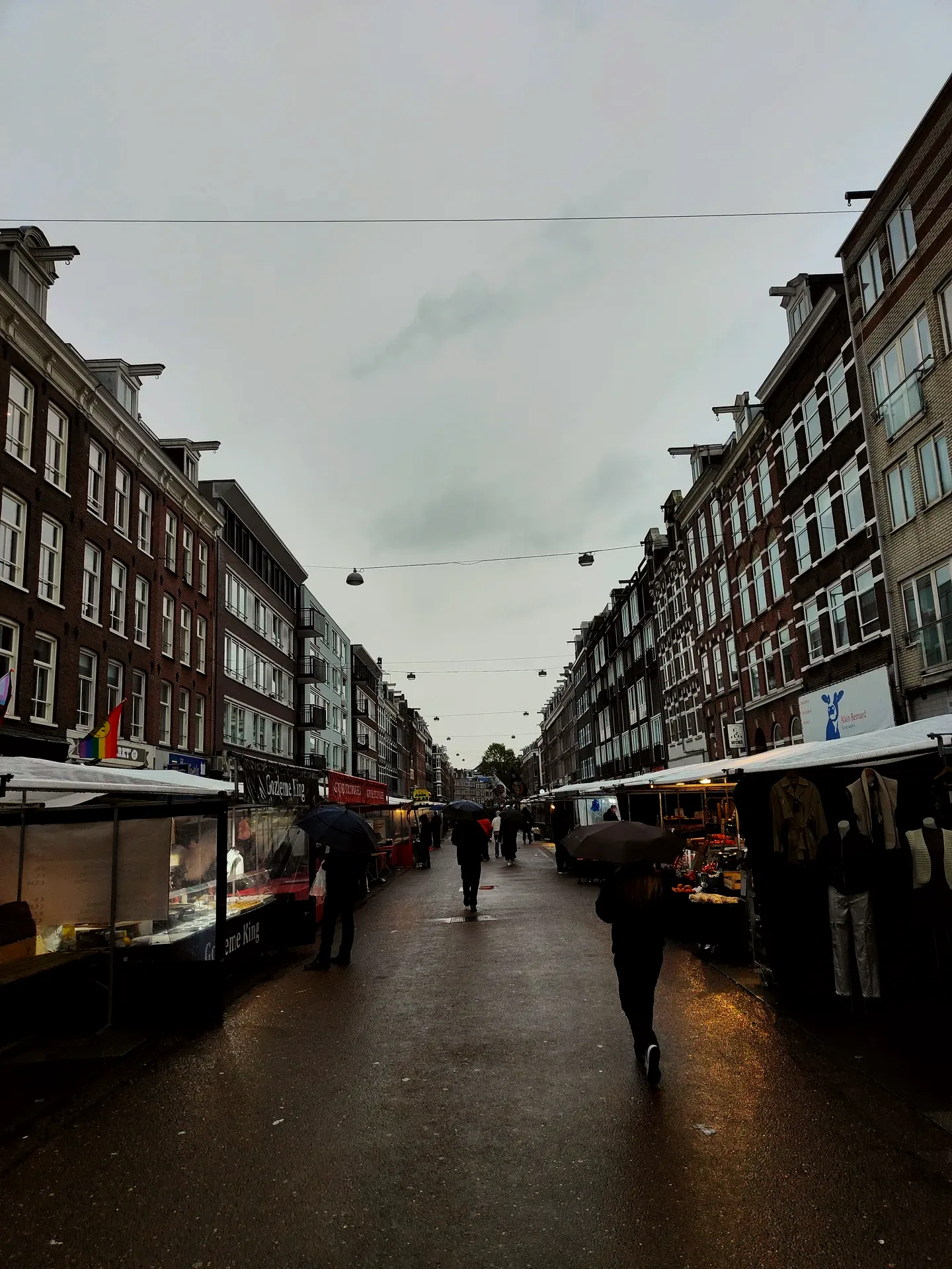 the market in the rain