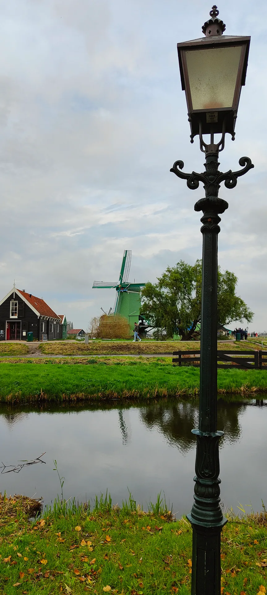 a lamppost and its windmill