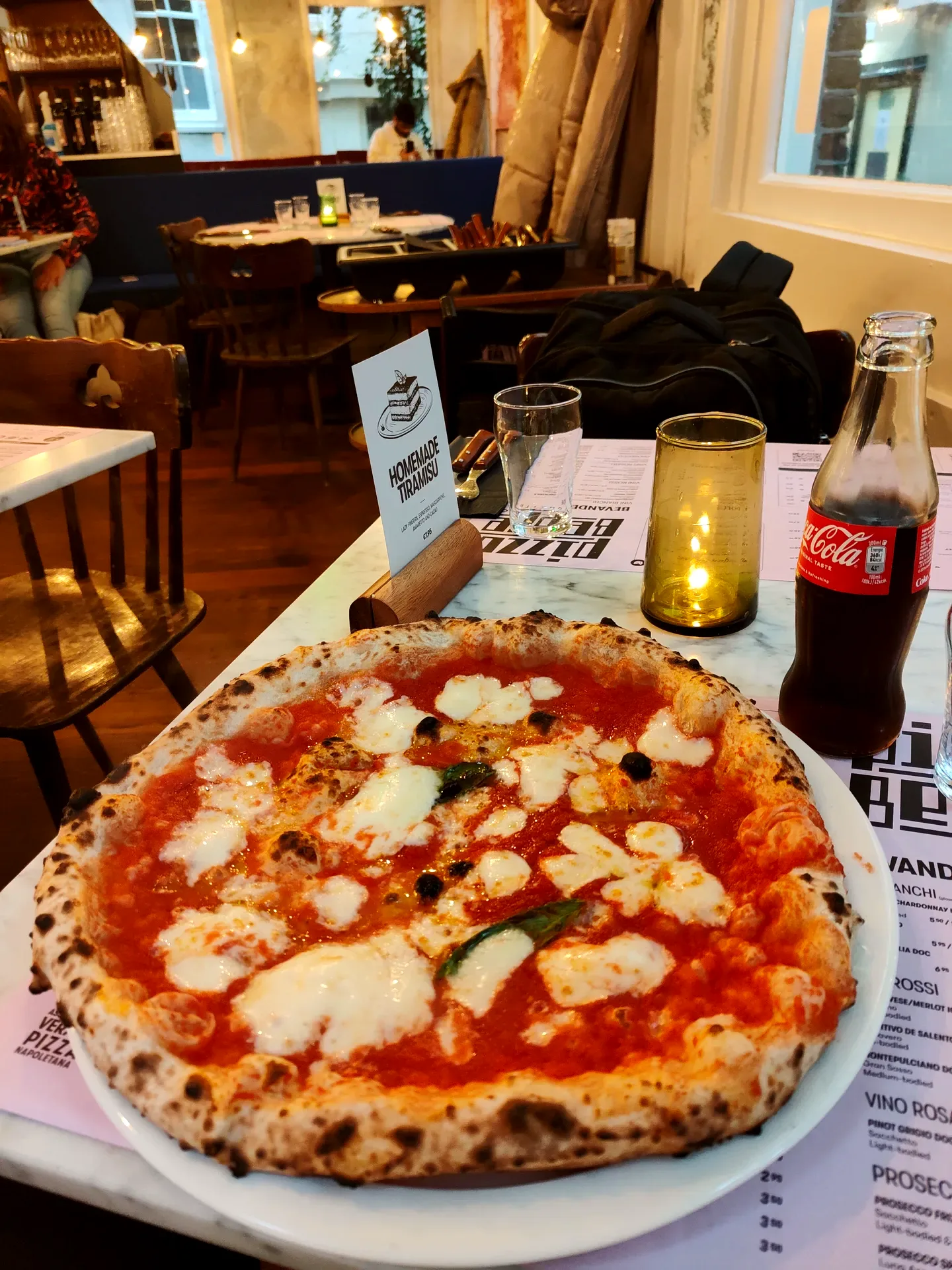 a margherita at pizza beppe