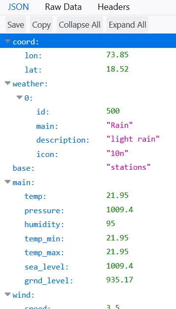 OpenWeatherMap API