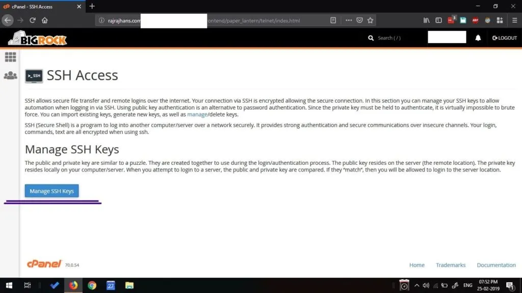 SSH Access in cPanel