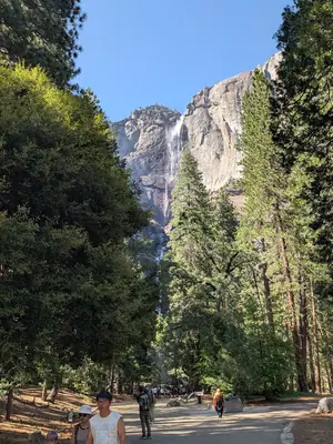 lower yosemite fall, thin in july