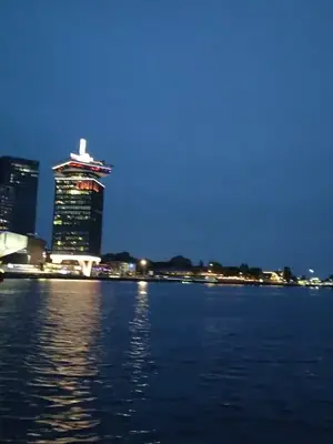 blue hour over the ij, from the ferry